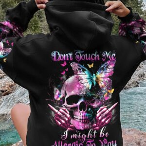 DON'T TOUCH ME BUTTERFLY SKULL ALL OVER PRINT - YHDU0803235