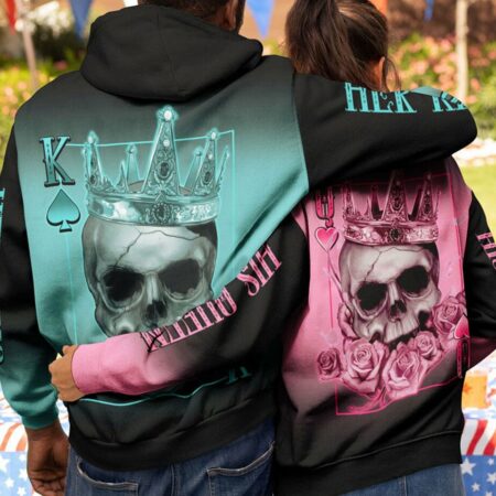 KING QUEEN COUPLE SKULL ALL OVER PRINT - TLTY2812221