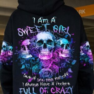 I AM A SWEET GIRL PURPLE FLOWER SKULL ALL OVER PRINT - TLNZ2801233