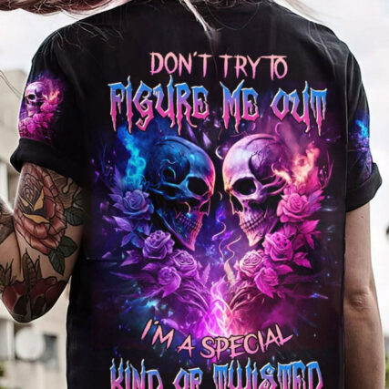 DON'T TRY TO FIGURE ME OUT SKULL ROSE ALL OVER PRINT - TLNZ0704233