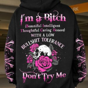 I'M A B DON'T TRY ME ROSE SKULL ALL OVER PRINT - YHHG1703232