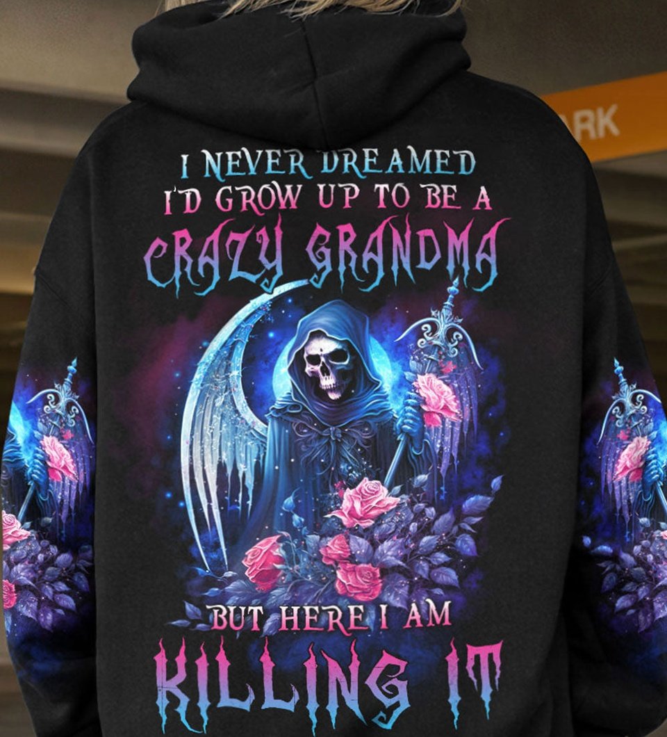 CRAZY GRANDMA REAPER ALL OVER PRINT - YHDU0803233