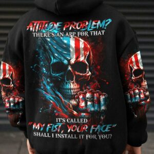 ATTITUDE PROBLEM SKULL FLAG ALL OVER PRINT - TLNO1803233