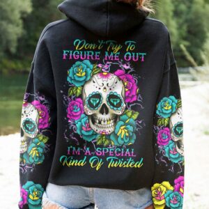 DON'T TRY TO FIGURE ME OUT SUGAR SKULL ROSE ALL OVER PRINT - TLTR1612221