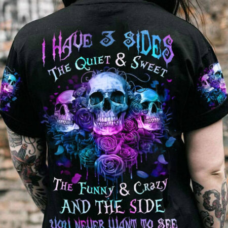 I HAVE THREE SIDES ROSE SKULL ALL OVER PRINT - TLNZ1804233