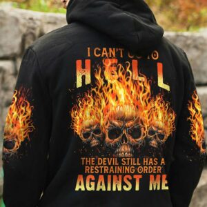 I CAN'T GO TO HELL FLAMING SKULL ALL OVER PRINT - TLTM0312222