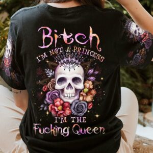 I'M THE F QUEEN FLOWER SKULL ALL OVER PRINT - YHLN1003233