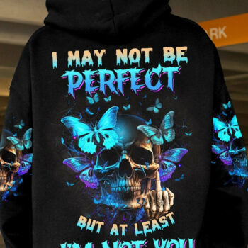 I MAY NOT BE PERFECT BUTTERFLY SKULL ALL OVER PRINT - TLNZ0604234