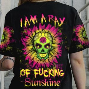 I AM A RAY OF FKING SUNSHINE SUGAR SKULL SUNFLOWER ALL OVER PRINT - TLTW0612224