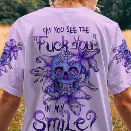 CAN YOU SEE THE F YOU LILY FLOWER SKULL ALL OVER PRINT - TLTW0601234
