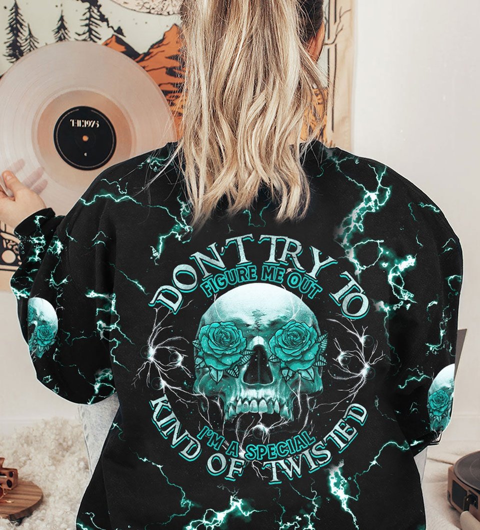 DON'T TRY TO FIGURE ME OUT ROSE SKULL THUNDER ALL OVER PRINT - TLTM0712222