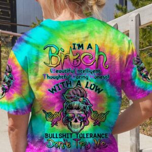 I'M A B DON'T TRY ME TIE DYE SKULL ALL OVER PRINT - TLTW0504233