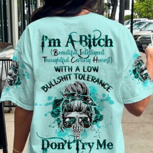 I'M A B DON'T TRY ME MESSY BUN ROSE ALL OVER PRINT - TLTW0404233