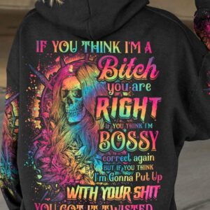 IF YOU THINK I'M A B LONG HAIR SKULL ALL OVER PRINT - TLTY3011222