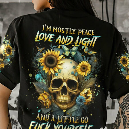 I'M MOSTLY PEACE LOVE AND LIGHT SUNFLOWER ALL OVER PRINT - YHHG1704231