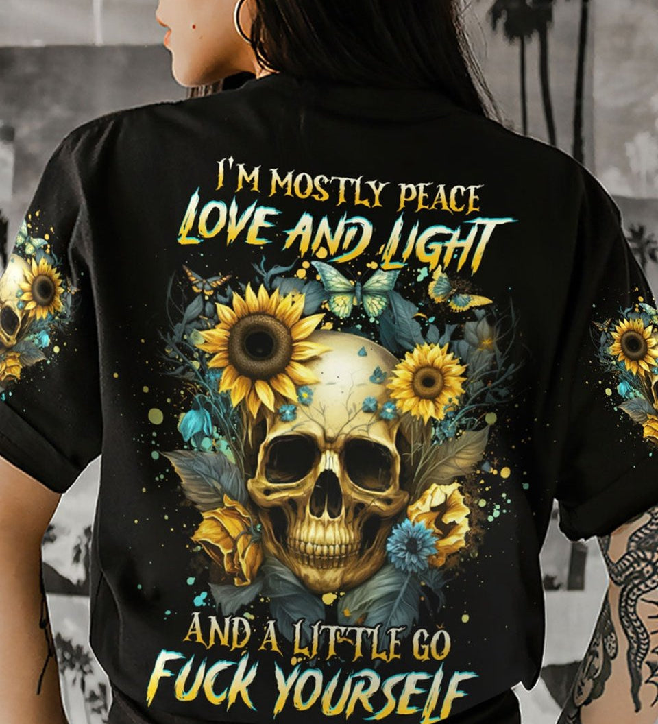 I'M MOSTLY PEACE LOVE AND LIGHT SUNFLOWER ALL OVER PRINT - YHHG1704231