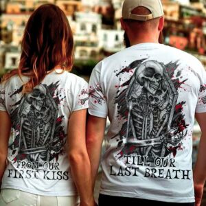 FROM OUR FIRST KISS SKELETON COUPLE ALL OVER PRINT - TLNO2812222
