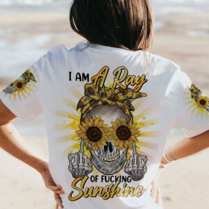 I AM A RAY OF FKING SUNSHINE MESSY BUN ALL OVER PRINT - TLNO3011222