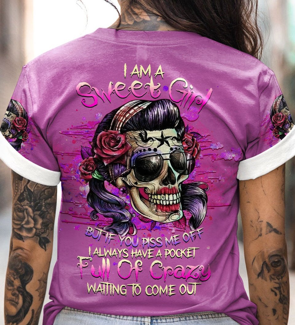 I AM A SWEET GIRL SUGAR SKULL ALL OVER PRINT - YHHG1502233