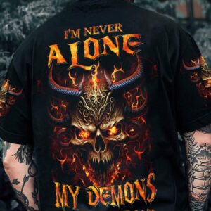 I'M NEVER ALONE DEMON SKULL ALL OVER PRINT - YHNT3103231