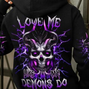 LOVE ME LIKE MY DEMONS DO SKULL ALL OVER PRINT - YHDU1403232