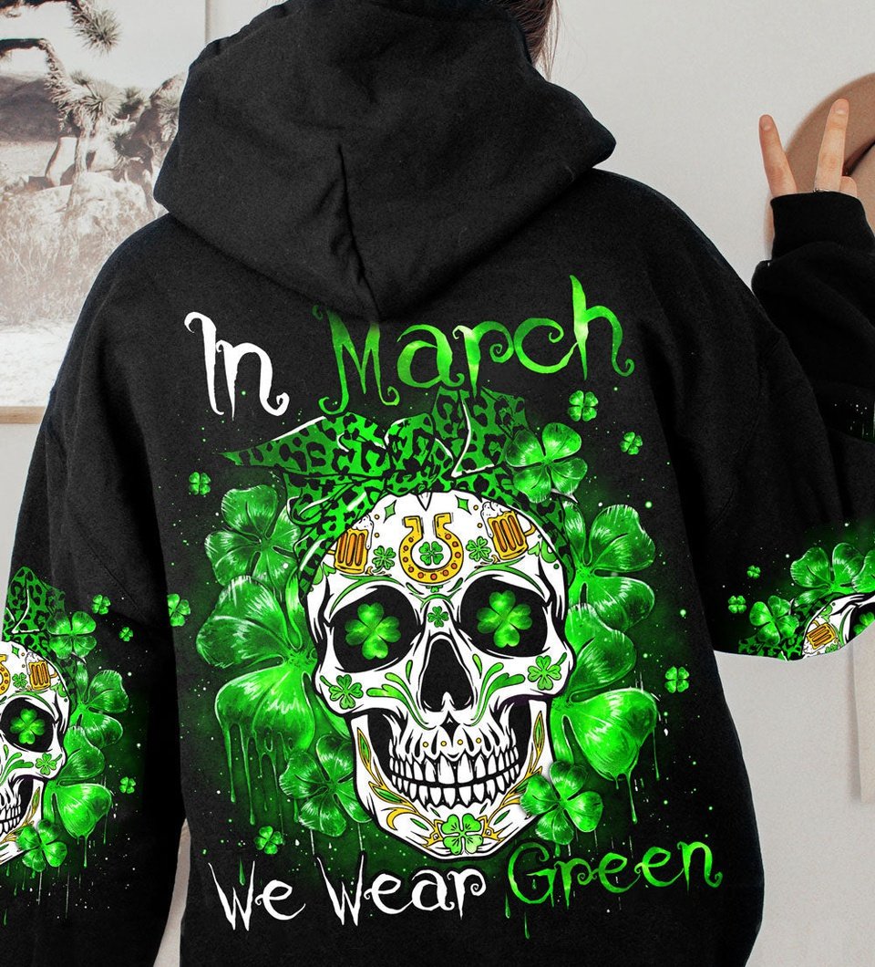 IN MARCH WE WEAR GREEN SUGAR SKULL LEOPARD PATRICK'S DAY ALL OVER PRINT - TLNO1601233