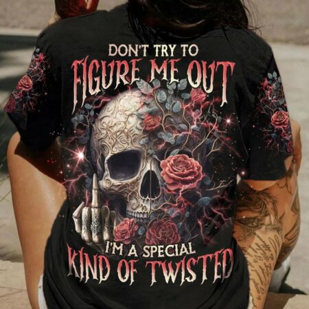 DON'T TRY TO FIGURE ME OUT ROSE SKULL ALL OVER PRINT - TLNO2503231