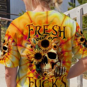 FRESH OUT OF F SUNFLOWER SKULL TIE DYE ALL OVER PRINT - TLTW0404236