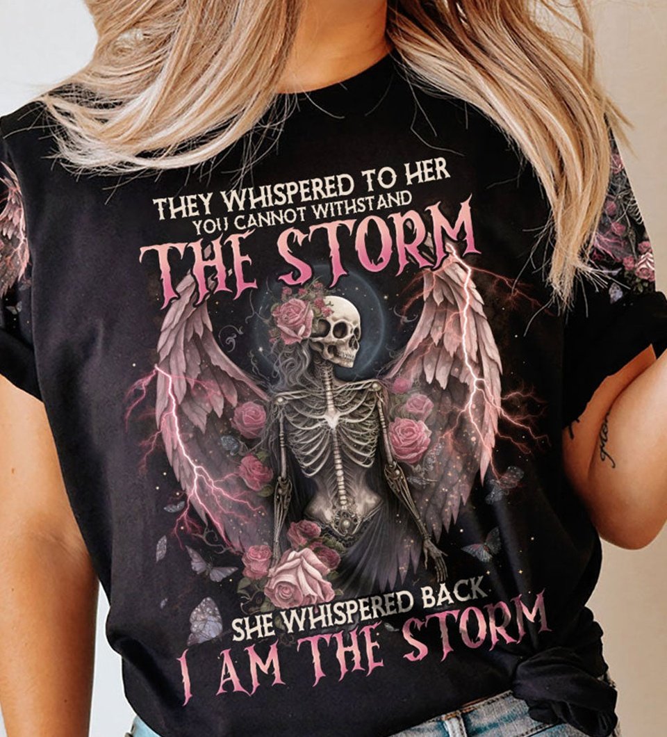 I AM THE STORM SKELETON ROSES WINGS FRONT ALL OVER PRINT - TLNO2702233