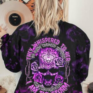 I AM THE STORM PURPLE ROSE SKULL ALL OVER PRINT - TLTM1612221