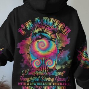 I'M A B TIE DYE MESSY BUN ALL OVER PRINT - TLTY1212223