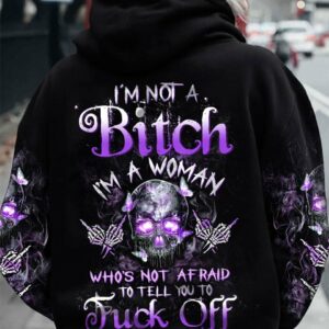I'M NOT A B I'M A WOMAN SKULL SMOKE ALL OVER PRINT - TLTW0901232