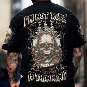 I'M NOT RUDE 3 SKULLS ALL OVER PRINT - TLNZ1011221