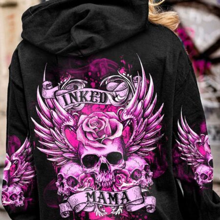 INKED MAMA SKULL WINGS ALL OVER PRINT - TLTR1703234