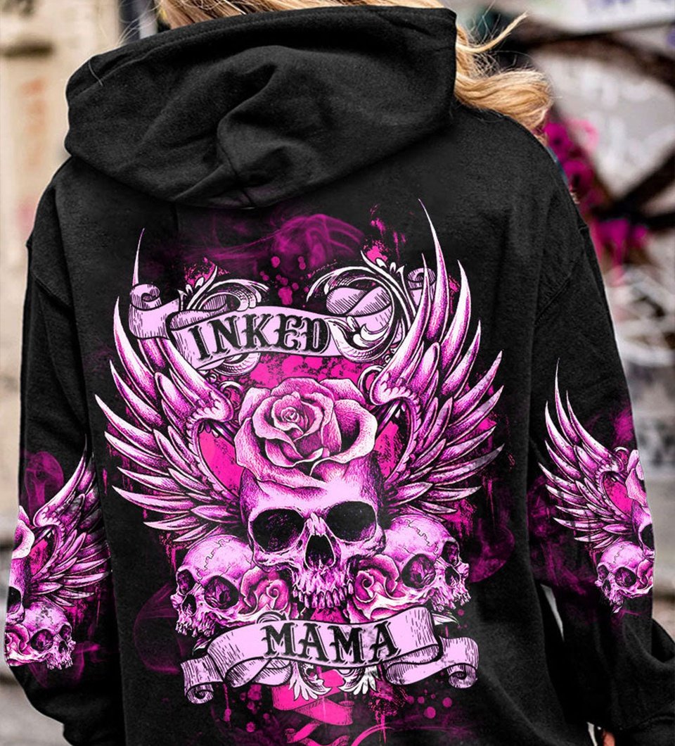 INKED MAMA SKULL WINGS ALL OVER PRINT - TLTR1703234