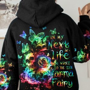 KARMA FAIRY 3 SKULLS ROSE ALL OVER PRINT - TLNO2412221