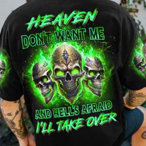 HEAVEN DON'T WANT ME SKULL ALL OVER PRINT - YHHN0902232