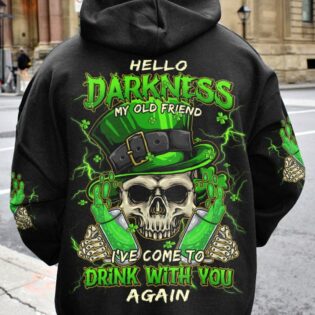 HELLO DARKNESS MY OLD FRIEND SKULL BEER PATRICK'S DAY ALL OVER PRINT - TLTM1101232