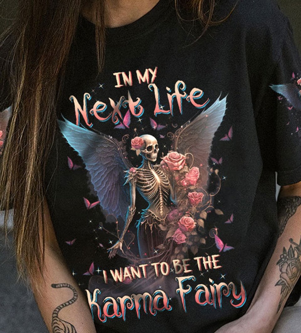 KARMA FAIRY SKULL SKELETON ROSE FRONT ALL OVER PRINT - TLTW2702235