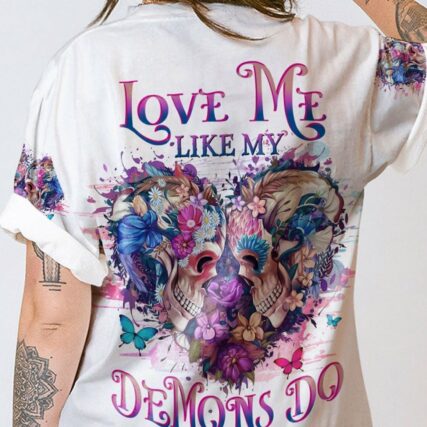 LOVE ME LIKE MY DEMONS DO SKULL ALL OVER PRINT - YHHG2704233