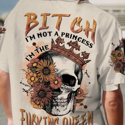 I'M THE F QUEEN FLORAL SKULL ALL OVER PRINT - TLNZ0405232