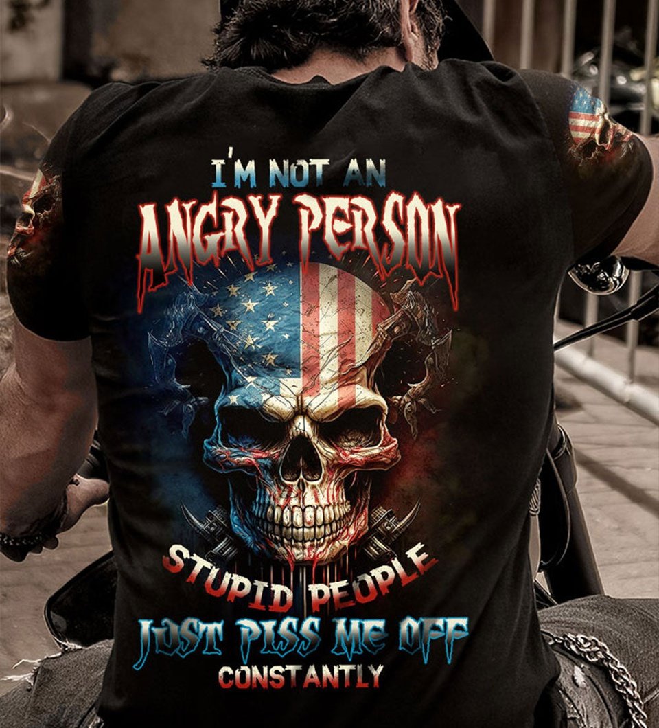 I'M NOT AN ANGRY PERSON SKULL ALL OVER PRINT - TLTW0802231