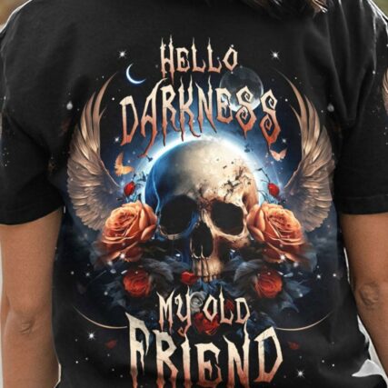 HELLO DARKNESS MY OLD FRIEND SKULL WINGS MOON ALL OVER PRINT - TLNT2604231