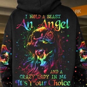 I HOLD A BEAST AN ANGEL SKULL GIRL TIE DYE ALL OVER PRINT - TLNO0103231