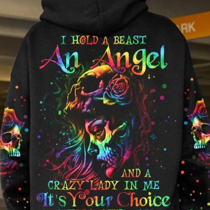 I HOLD A BEAST AN ANGEL SKULL GIRL TIE DYE ALL OVER PRINT - TLNO0103231