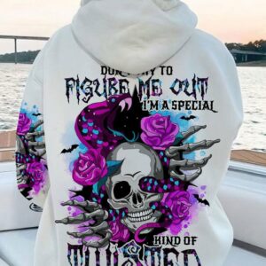 DON'T TRY TO FIGURE ME OUT SNAKE SKULL ALL OVER PRINT - TLNO0712222