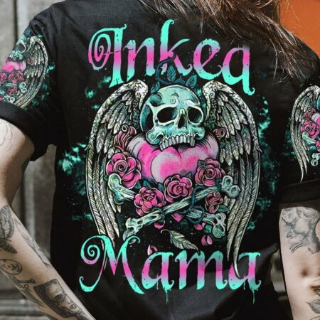 INKED MAMA SKULL WINGS ALL OVER PRINT - TLNO3003231