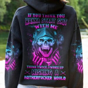 IF YOU THINK YOU WANNA VAMPIRE SKULL ALL OVER PRINT - TLNZ0911221