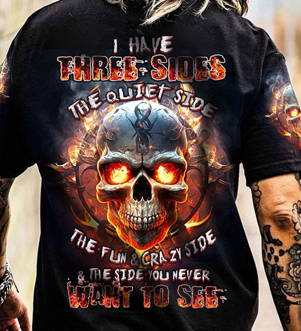 I HAVE THREE SIDES FIRE SKULL ALL OVER PRINT - TLTW1404233