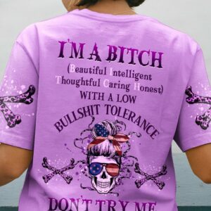 I'M A B DON'T TRY ME MESSY BUN ALL OVER PRINT - YHHG0401233